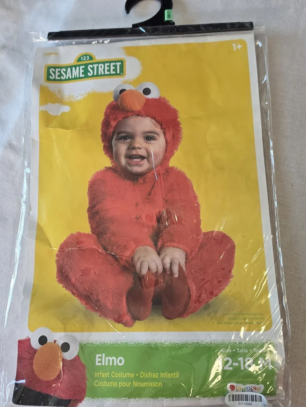 Sesame Street Elmo Infant Costume 12-18 Months Red Plush Jumpsuit Headpiece